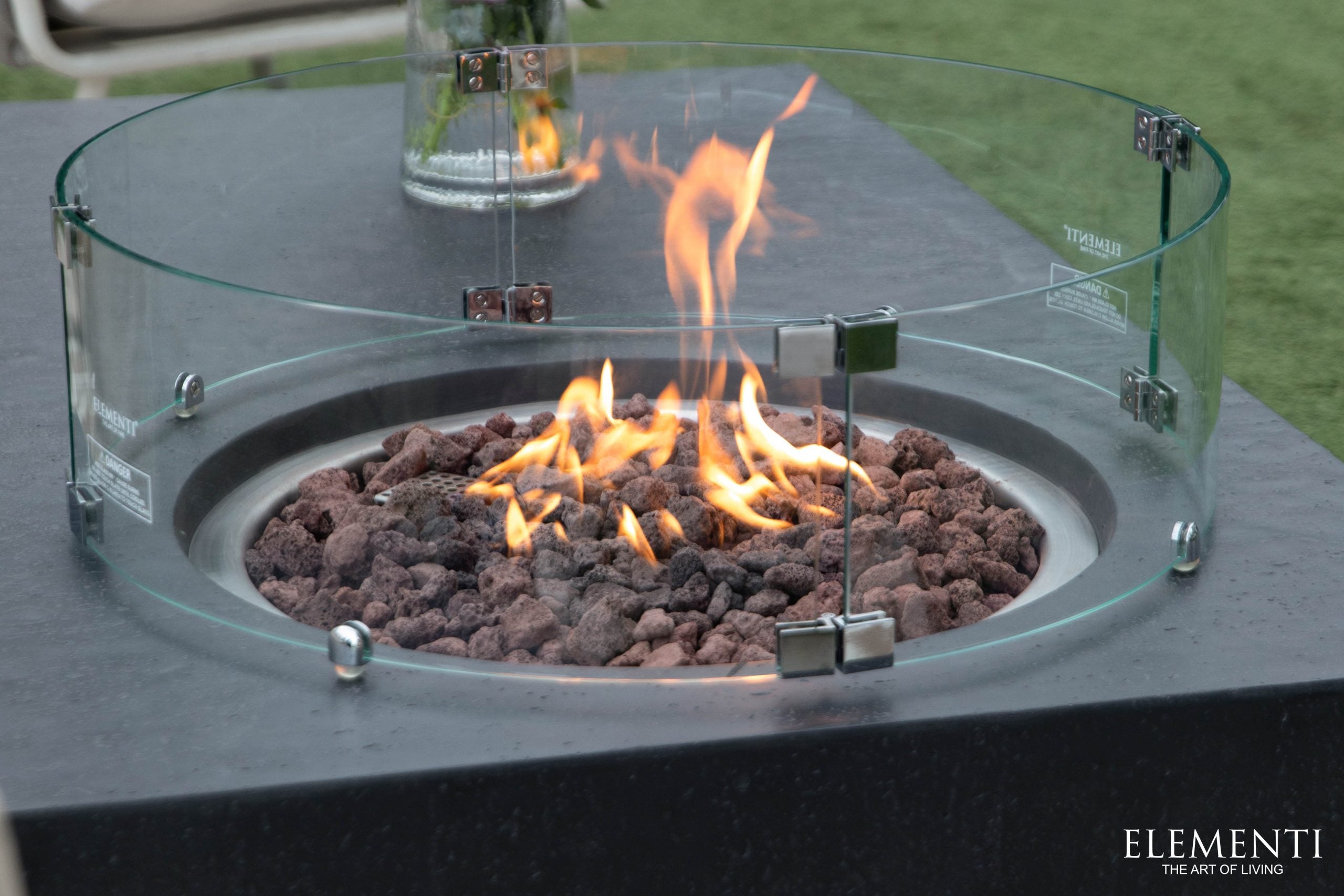 Metropolis Propane Fire Table in Dark Gray