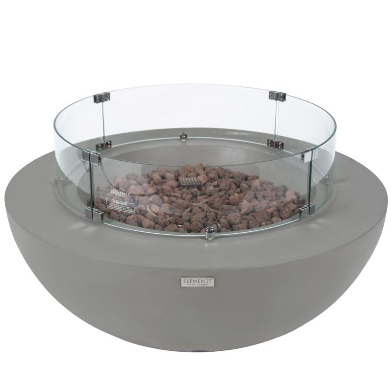 Lunar Bowl Propane Fire Table in Light Gray
