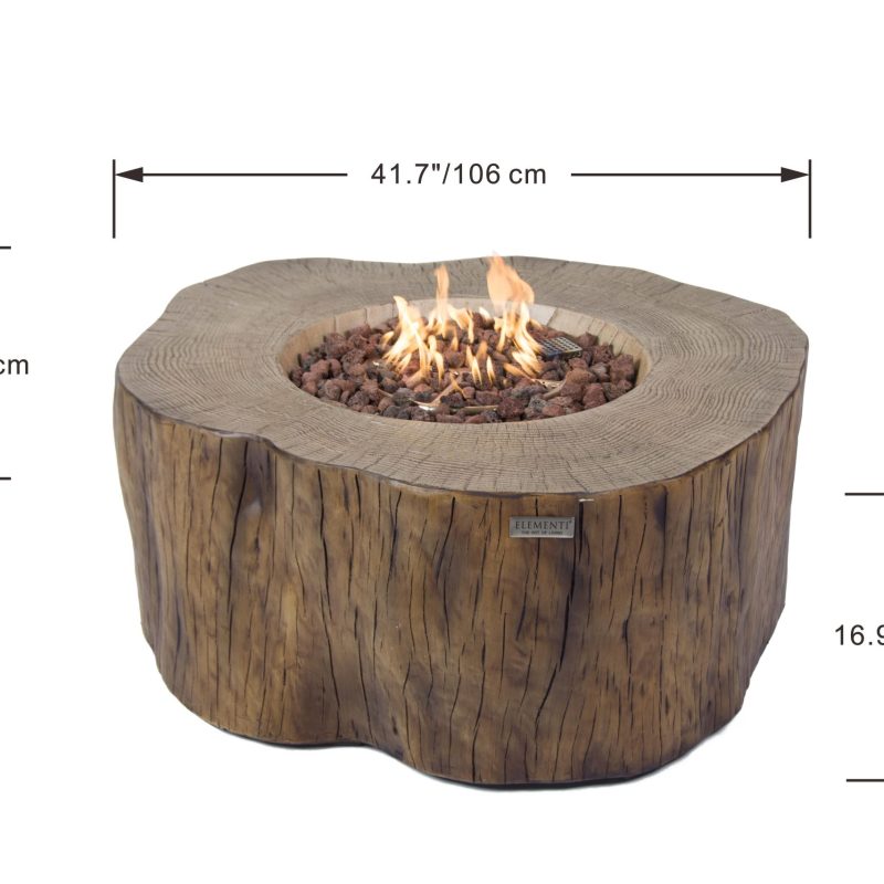 Manchester Propane Fire Table in Red Wood