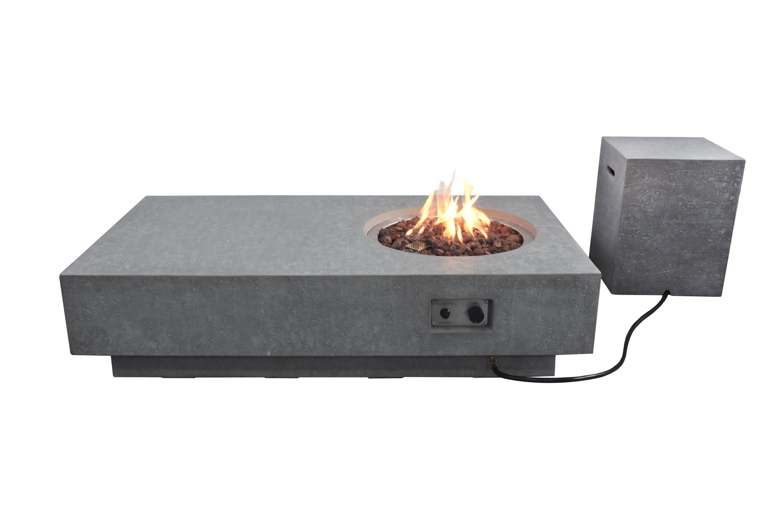Metropolis Propane Fire Table in Light Gray