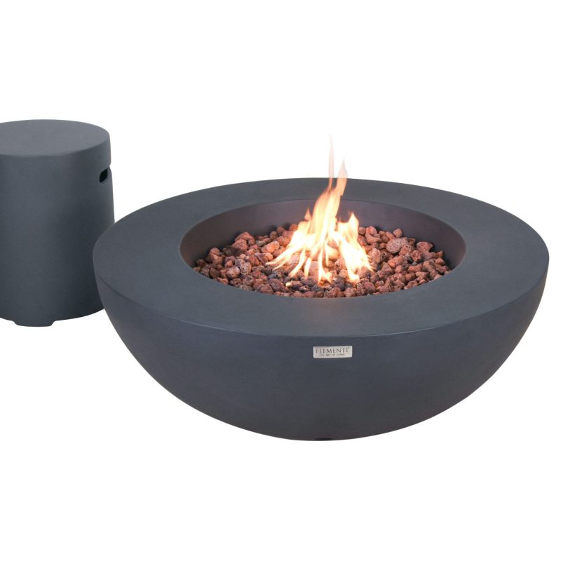Lunar Bowl Propane Fire Table in Dark Gray
