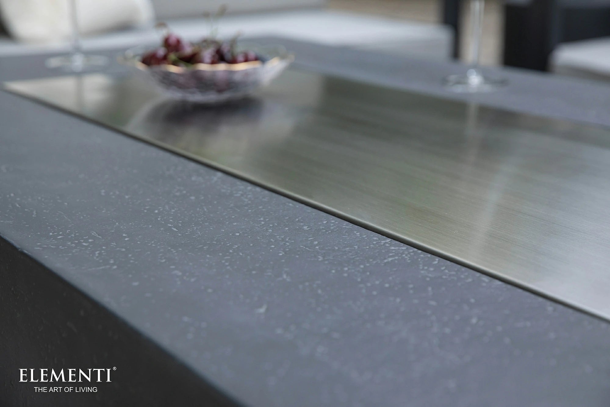 Andes Fire Table with Hidden Propane Tank in Dark Gray