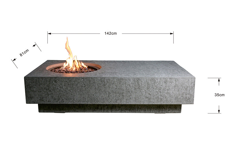 Metropolis Propane Fire Table in Light Gray