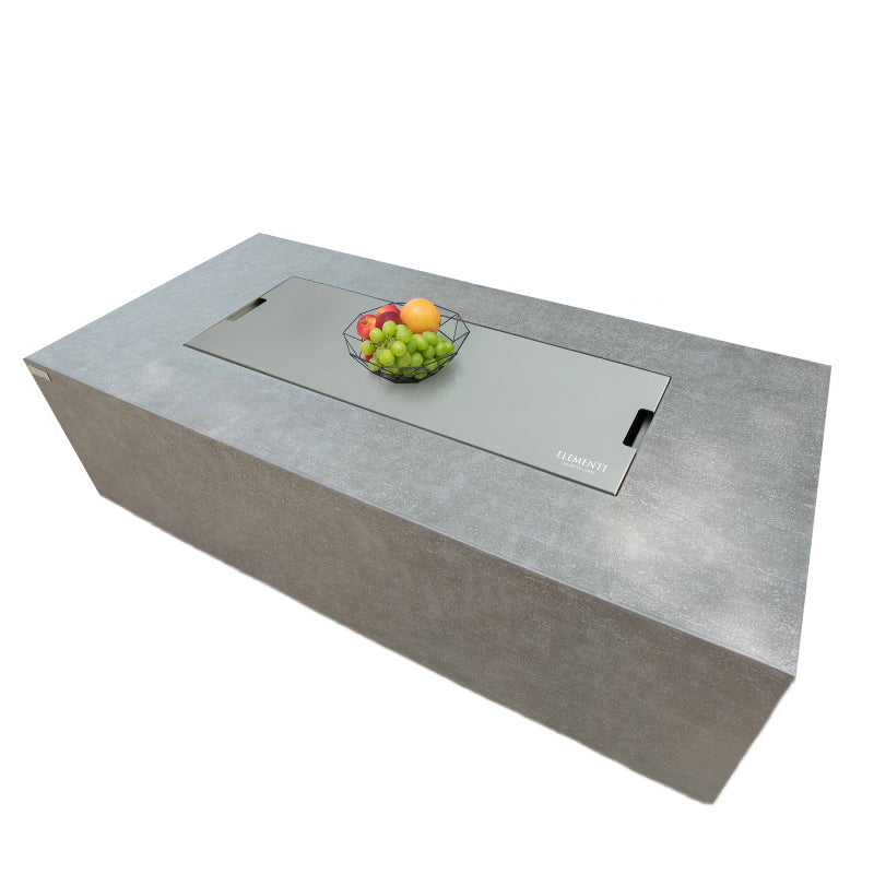 Stainless Steel Lid for Andes Propane Fire Table in Light Gray