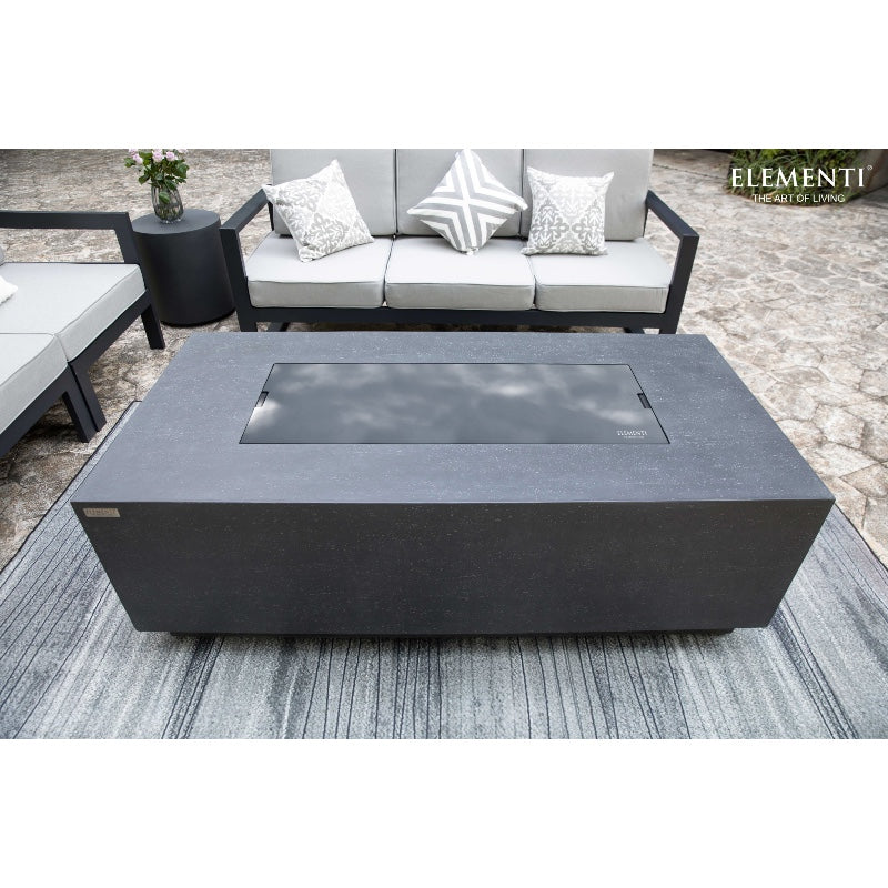 Andes Fire Table with Hidden Propane Tank in Dark Gray