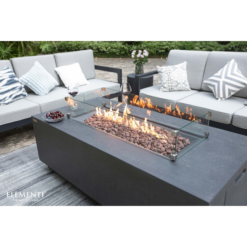 Andes Fire Table with Hidden Propane Tank in Dark Gray