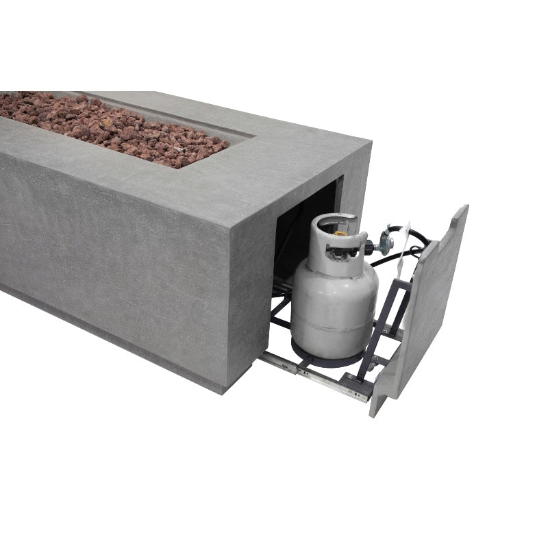 Andes Fire Table with Hidden Propane Tank in Light Gray