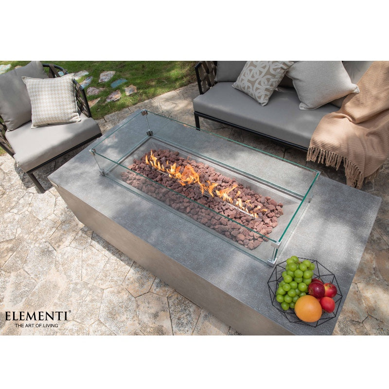 Andes Fire Table with Hidden Propane Tank in Light Gray