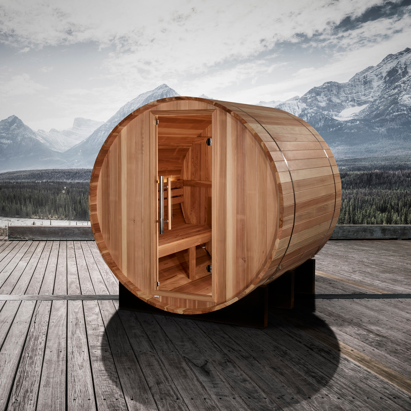 St. Moritz Cedar 2-Person Traditional Outdoor Barrel Sauna