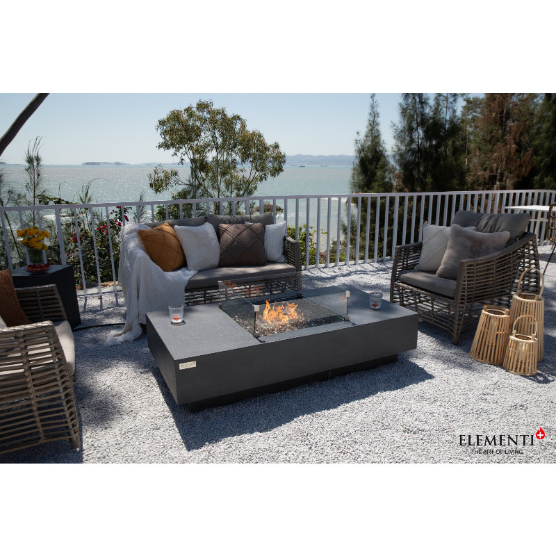 Cannes Propane Fire Table in Dark Gray