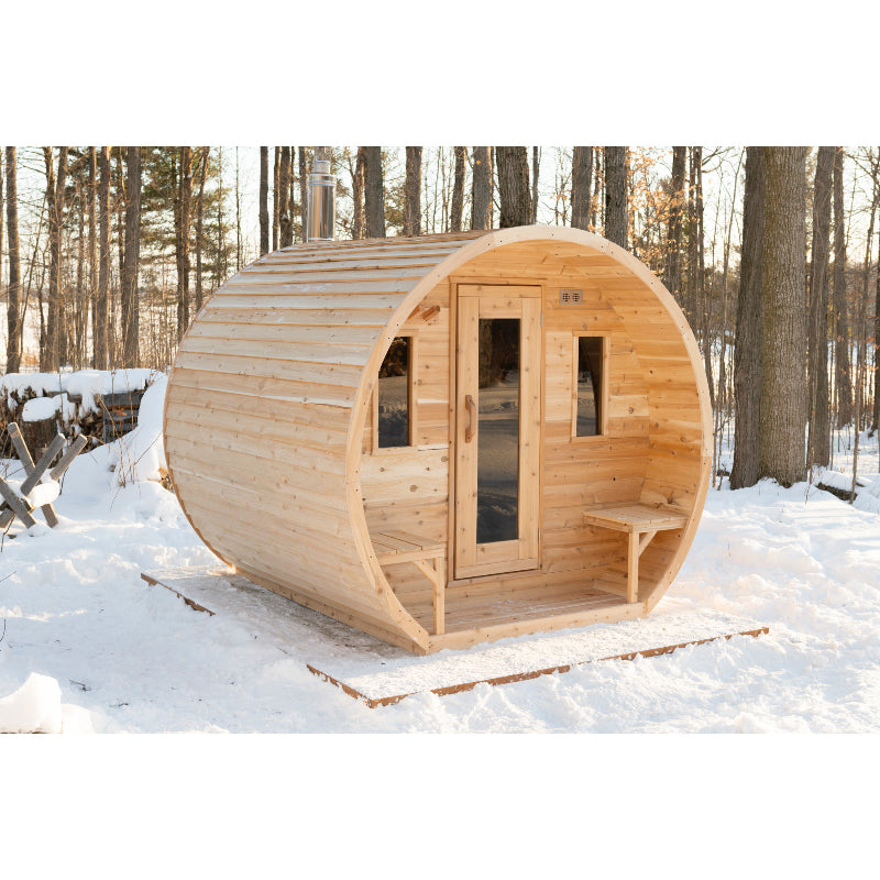 Canadian Timber Elation Cedar 2-4 Person Traditional Outdoor Barrel Sauna