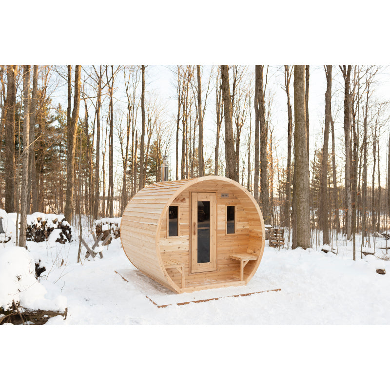 Canadian Timber Elation Cedar 2-4 Person Traditional Outdoor Barrel Sauna