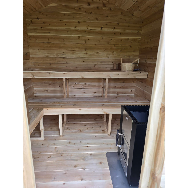 Canadian Timber Georgian Cedar Outdoor Cabin Sauna (3-4 Person) with Harvia 8kW Heater