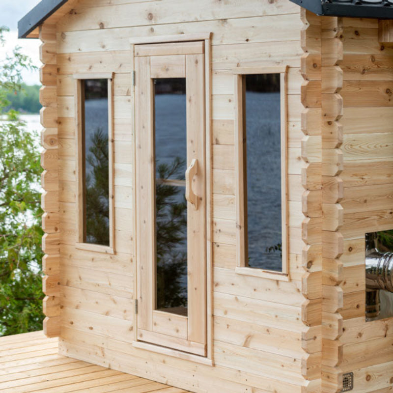 Canadian Timber Georgian Cedar Outdoor Cabin Sauna (3-4 Person) with Harvia 8kW Heater