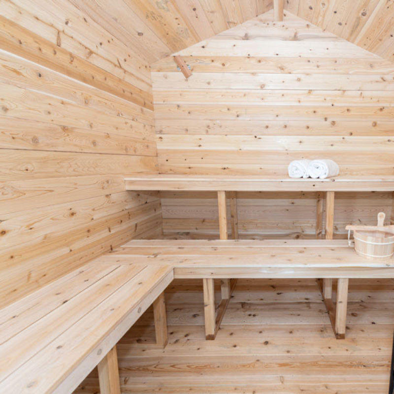 Canadian Timber Georgian Cedar Outdoor Cabin Sauna (3-4 Person) with Harvia 8kW Heater