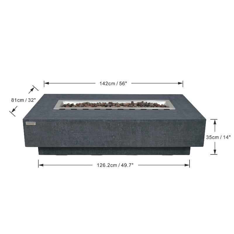 Hampton Propane Fire Table in Dark Gray