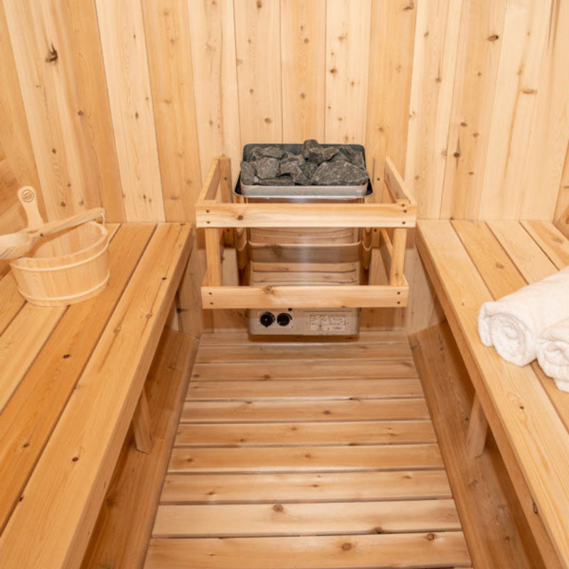 Canadian Timber Harmony Cedar Outdoor Barrel Sauna (3-4 Person) with Harvia 6kW Heater