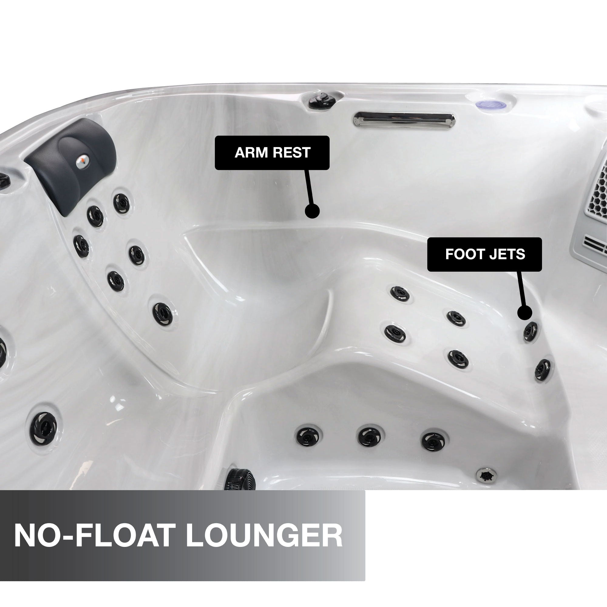 LYS5000 6-Person 34-Jet Hot Tub with Lounger
