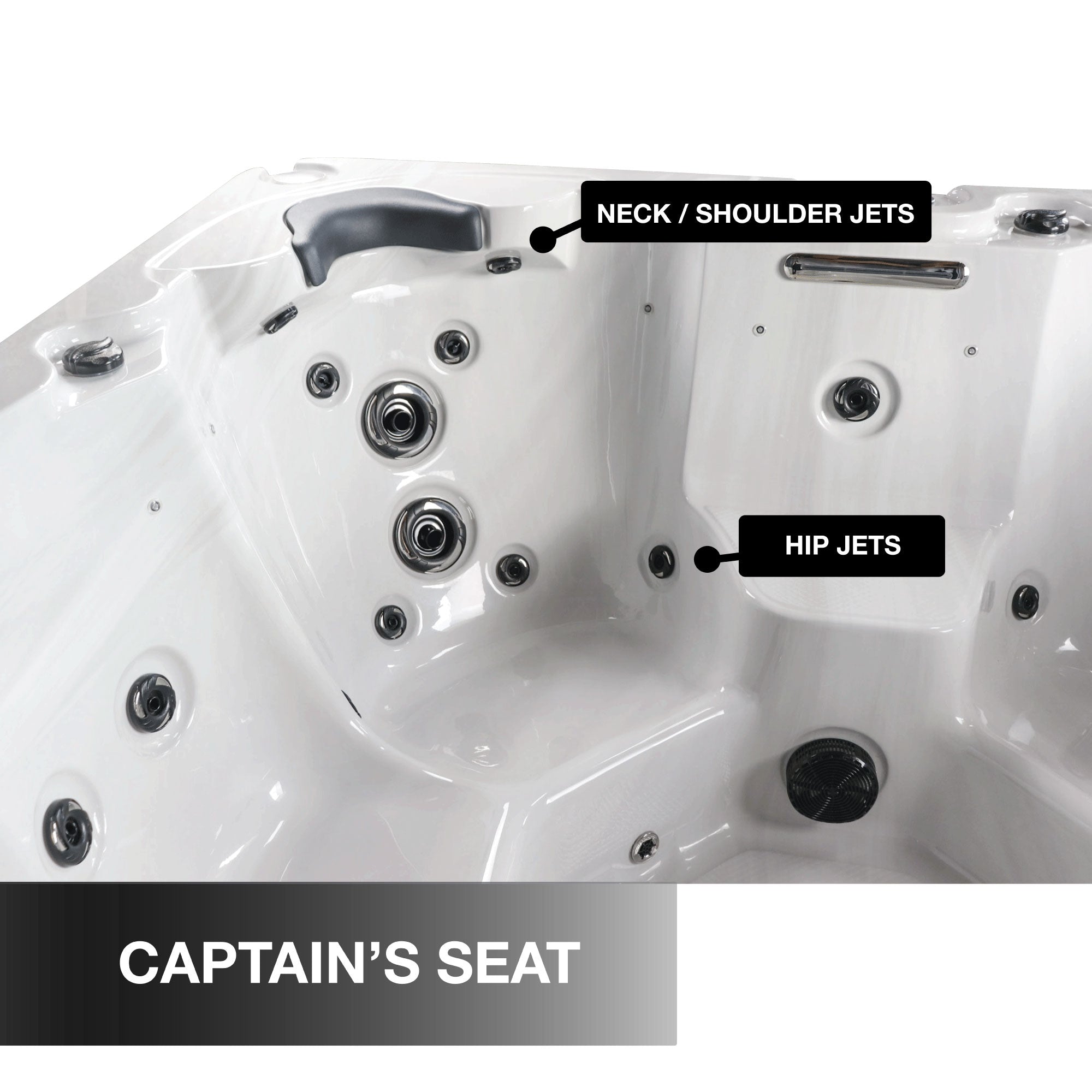 LYS6000 6-Person 46-Jet Hot Tub with Lounger