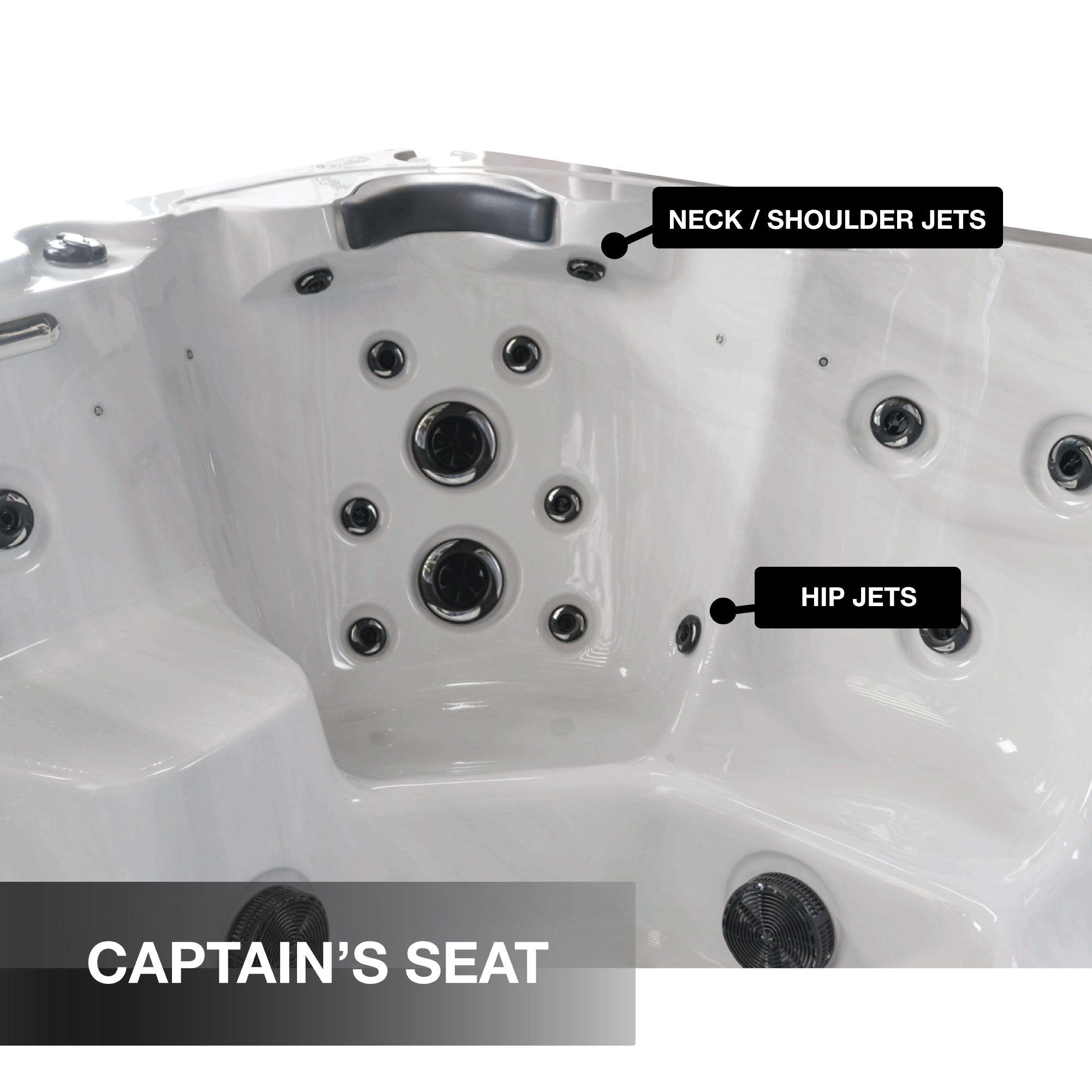 LYS6000 6-Person 46-Jet Hot Tub with Lounger