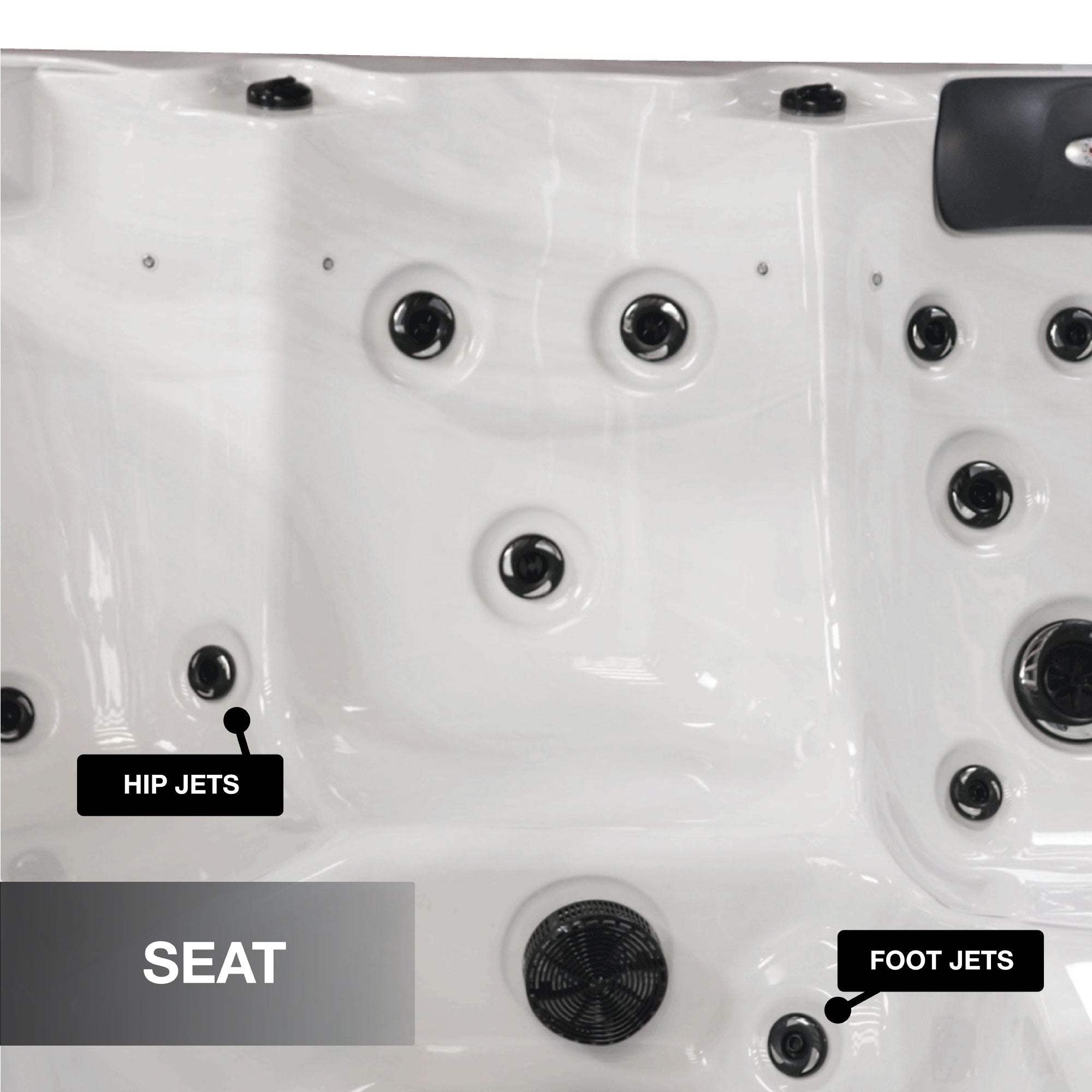 LYS6000 6-Person 46-Jet Hot Tub with Lounger
