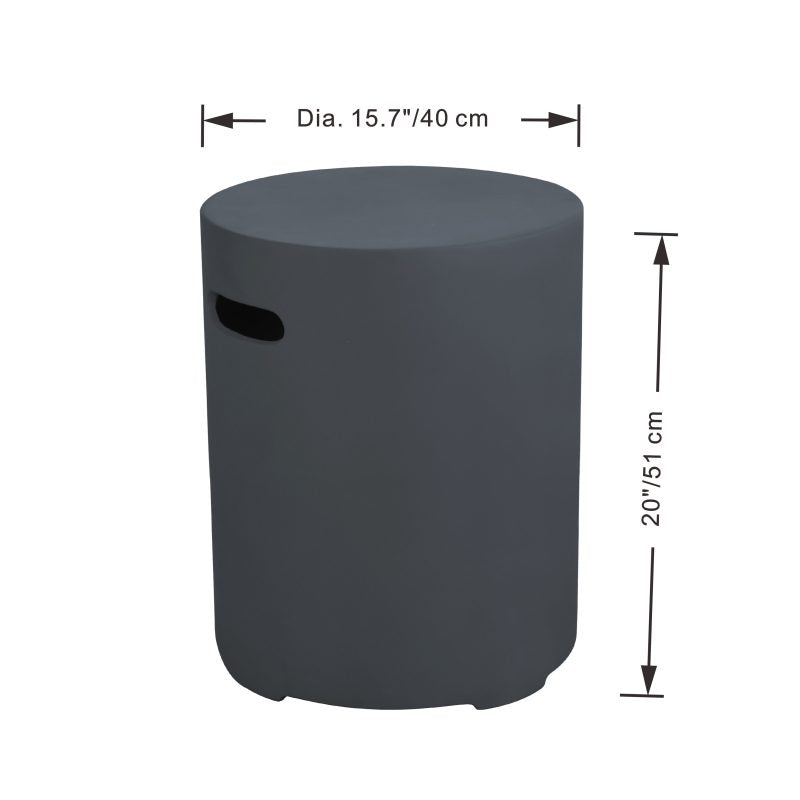 Round Propane Tank Cover in Dark Gray