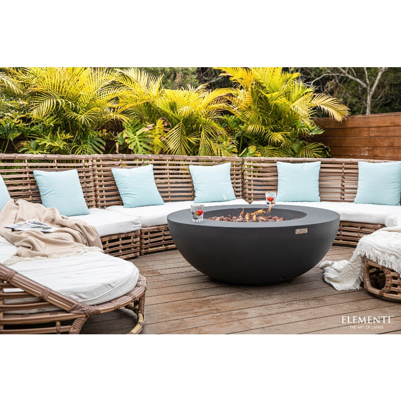 Lunar Bowl Propane Fire Table in Dark Gray
