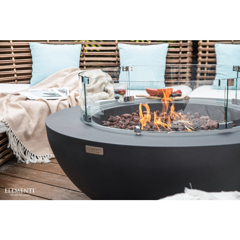 Lunar Bowl Propane Fire Table in Dark Gray