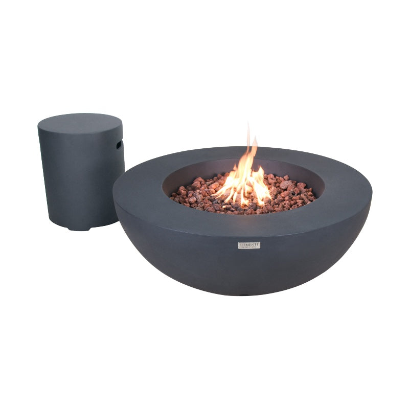 Lunar Bowl Propane Fire Table in Dark Gray