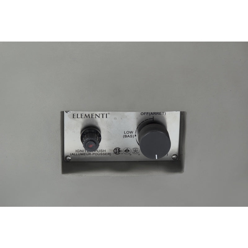 Lunar Bowl Propane Fire Table in Light Gray