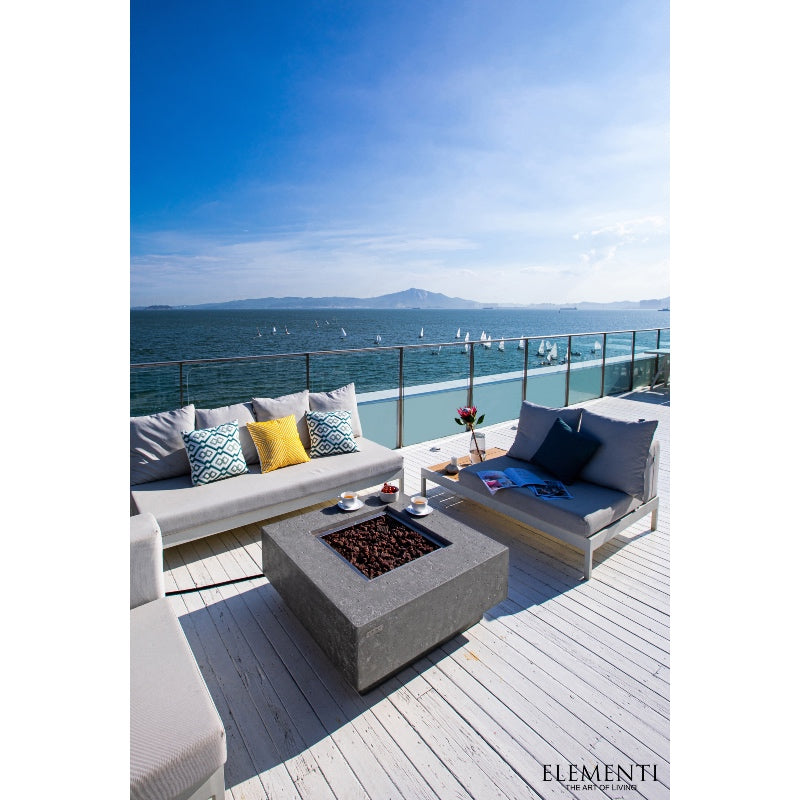 Manhattan Propane Fire Table in Light Gray