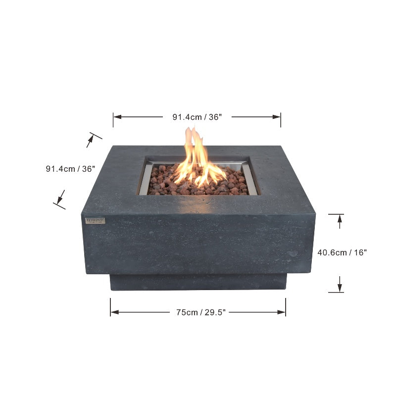 Manhattan Propane Fire Table in Dark Gray