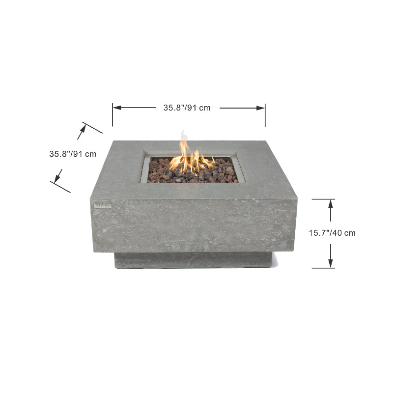 Manhattan Propane Fire Table in Light Gray