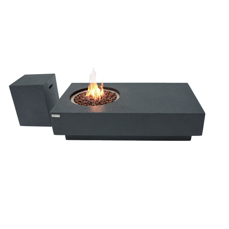 Metropolis Propane Fire Table in Dark Gray