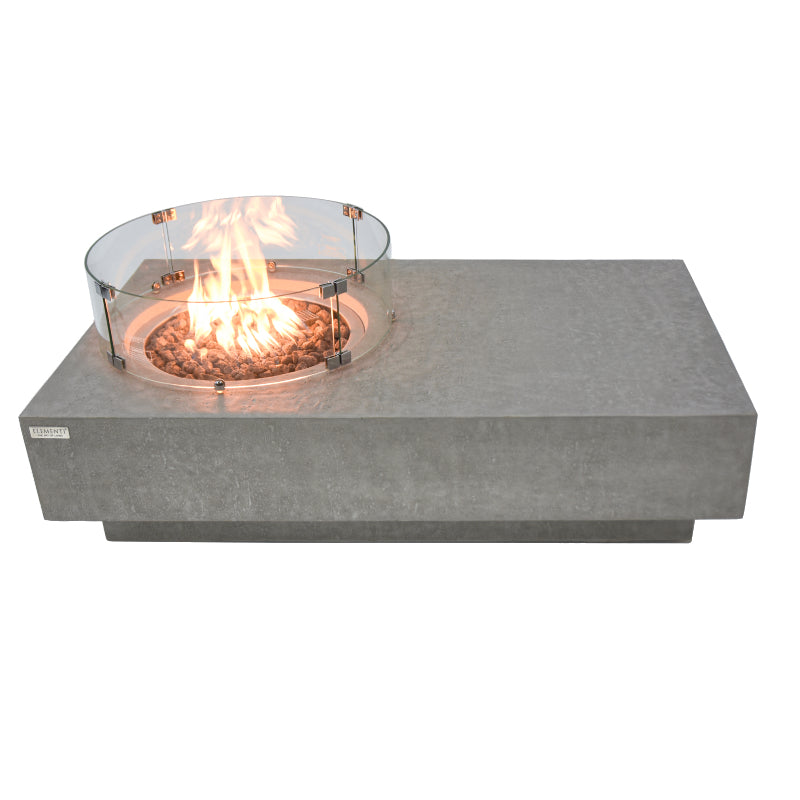 Metropolis Propane Fire Table in Light Gray