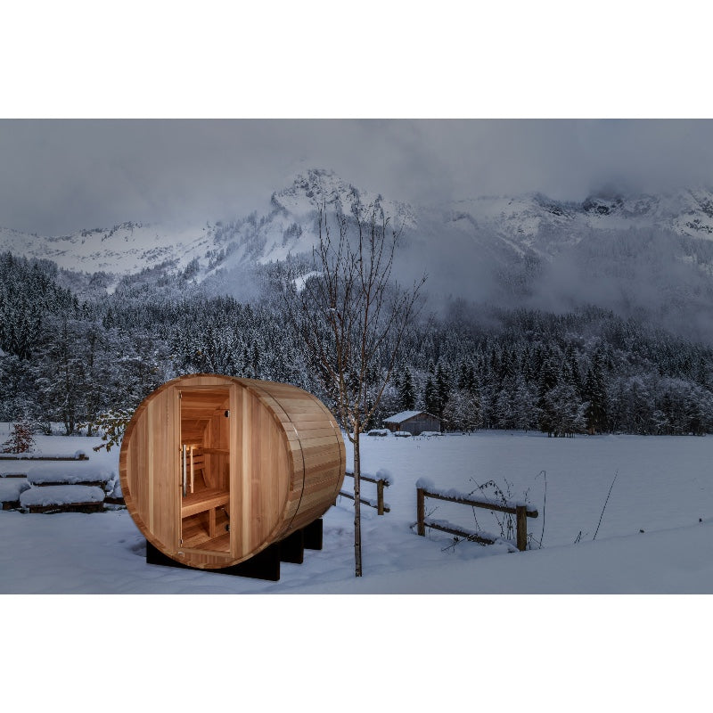 St. Moritz Cedar 2-Person Traditional Outdoor Barrel Sauna