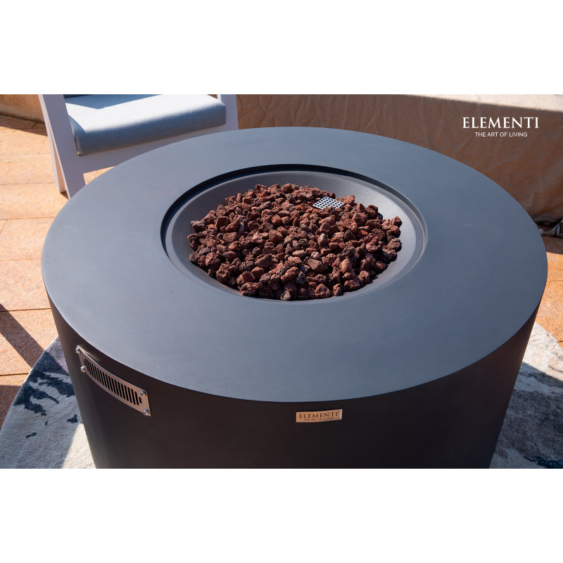 Pacaya Fire Table with Hidden Propane Tank in Dark Gray