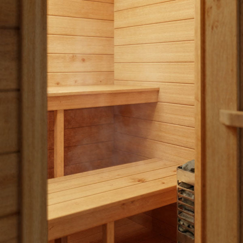 Canadian Timber Palmer Cedar Outdoor Cabin Sauna (3-4 Person) with Harvia 8kW Heater