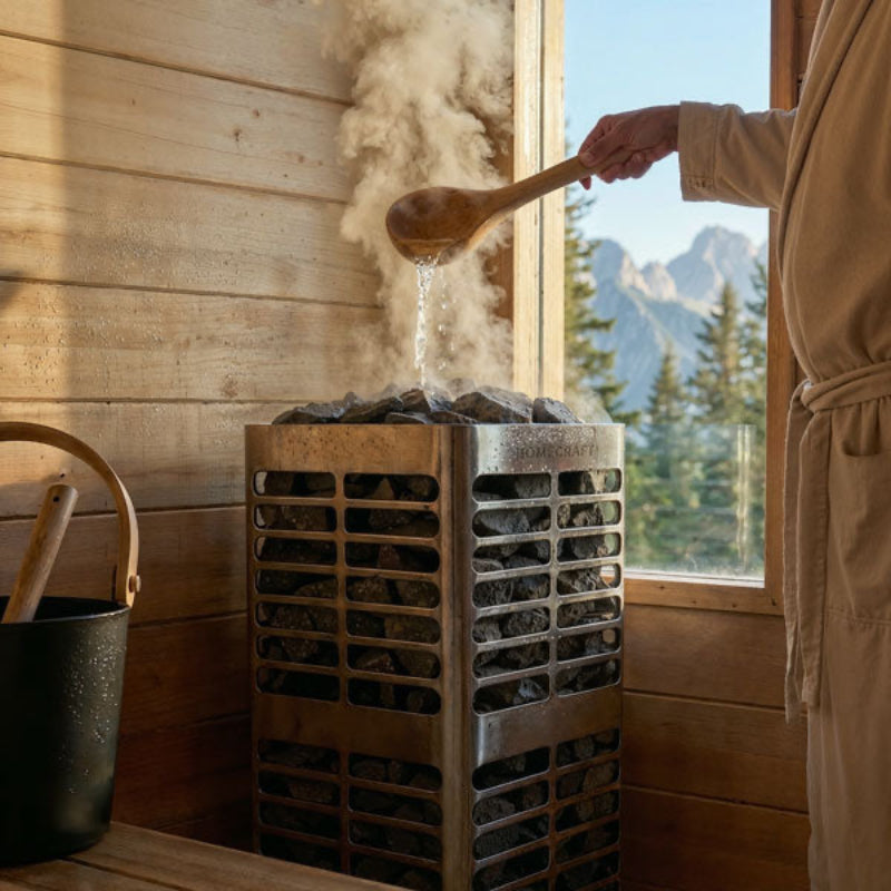 Canadian Timber Palmer Cedar Outdoor Cabin Sauna (3-4 Person) with Harvia 8kW Heater