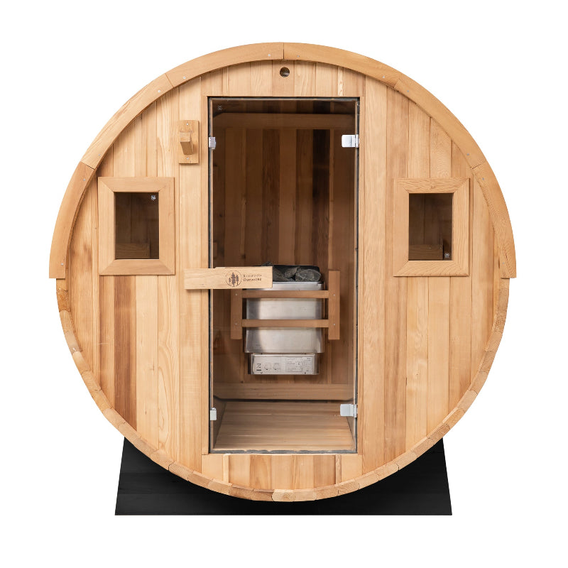 Barrel Outdoor Sauna - 6 Person w/ Harvia KIP 8kW Heater