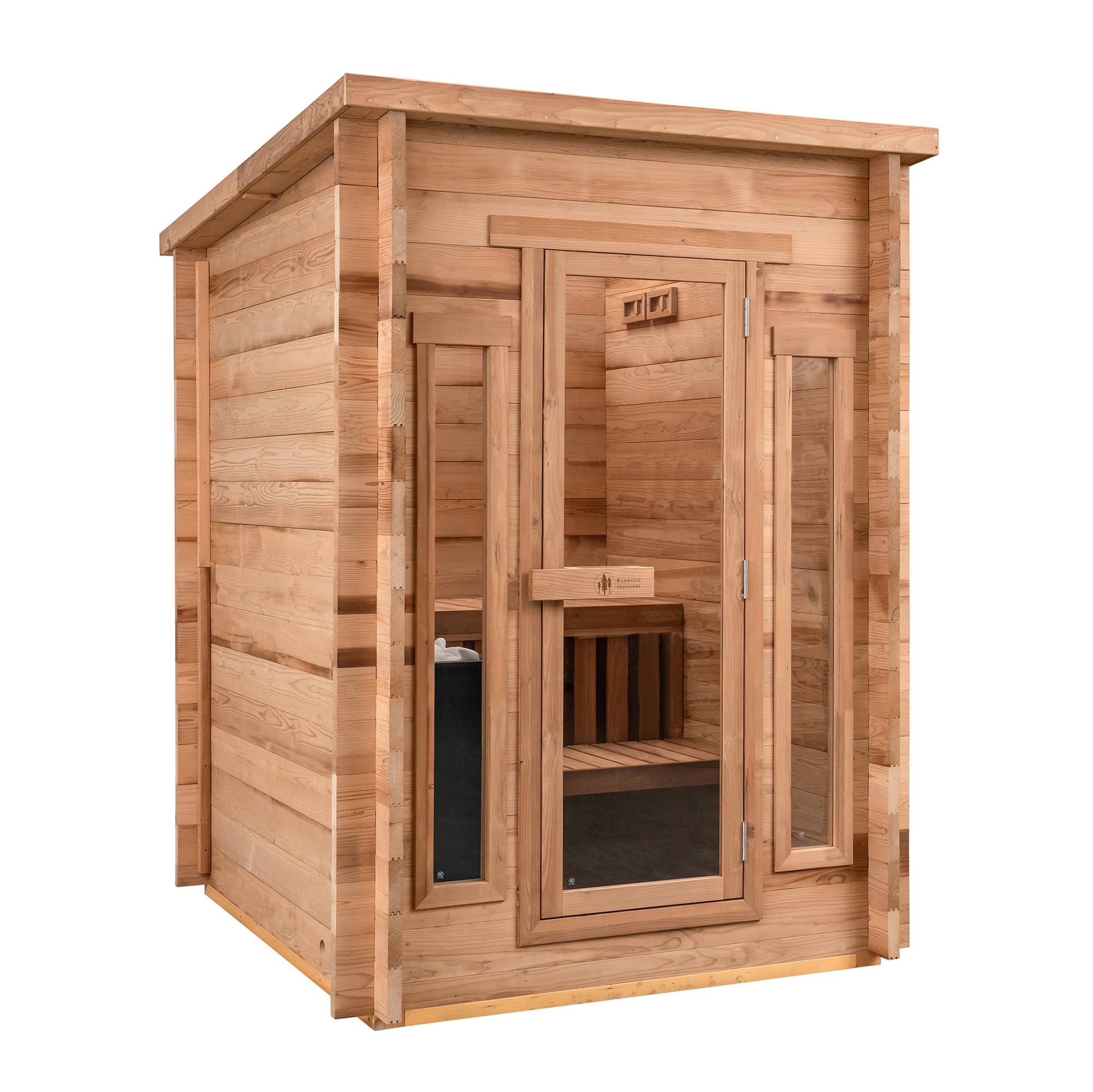 Cabin Canadian Thermowood Outdoor Sauna (4-Person) with Harvia Spirit WiFi 8kW Heater