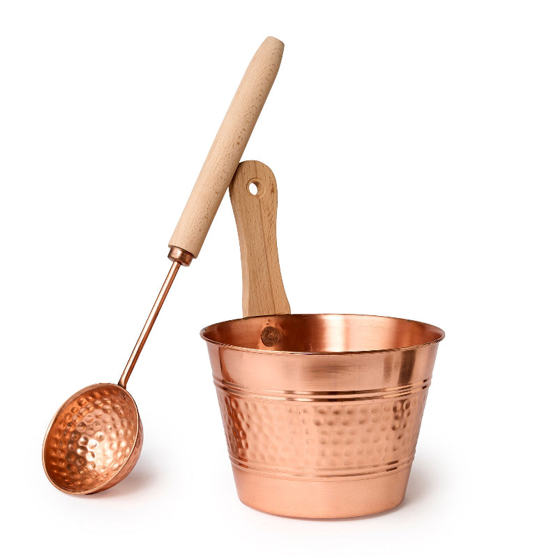 Copper Bucket & Ladle Set