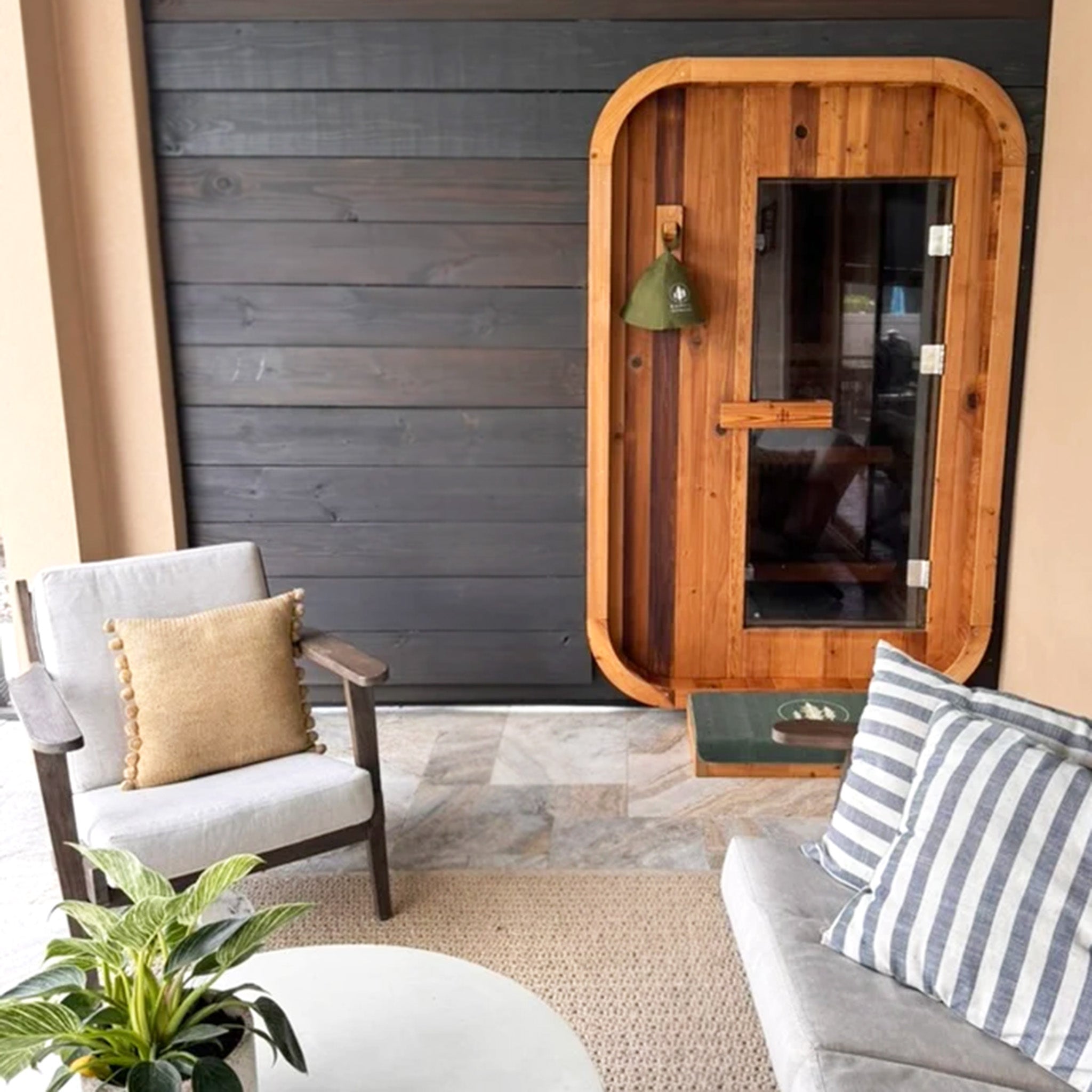 Duo Canadian Thermowood Outdoor Sauna (2-Person) with Harvia 8KW Heater