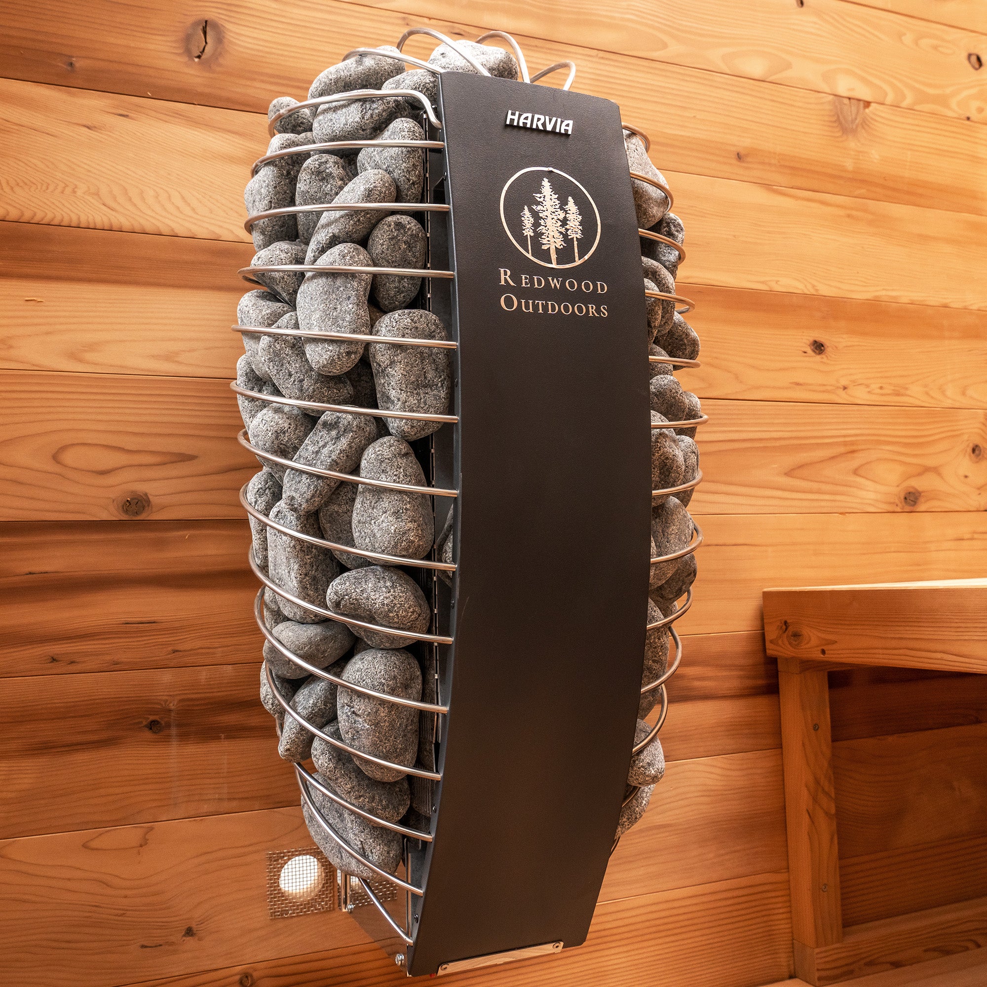 Cabin Canadian Thermowood Outdoor Sauna (4-Person) with Harvia Spirit WiFi 8kW Heater