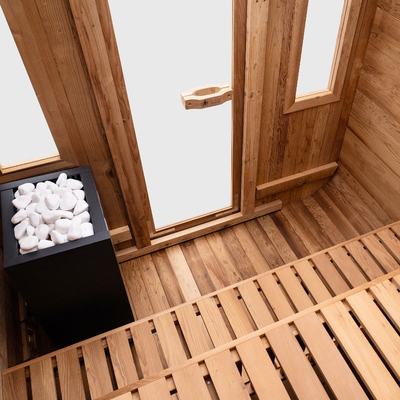 Summit Canadian Thermowood Outdoor Sauna (6-Person) with Harvia Spirit WiFi 8kW Heater