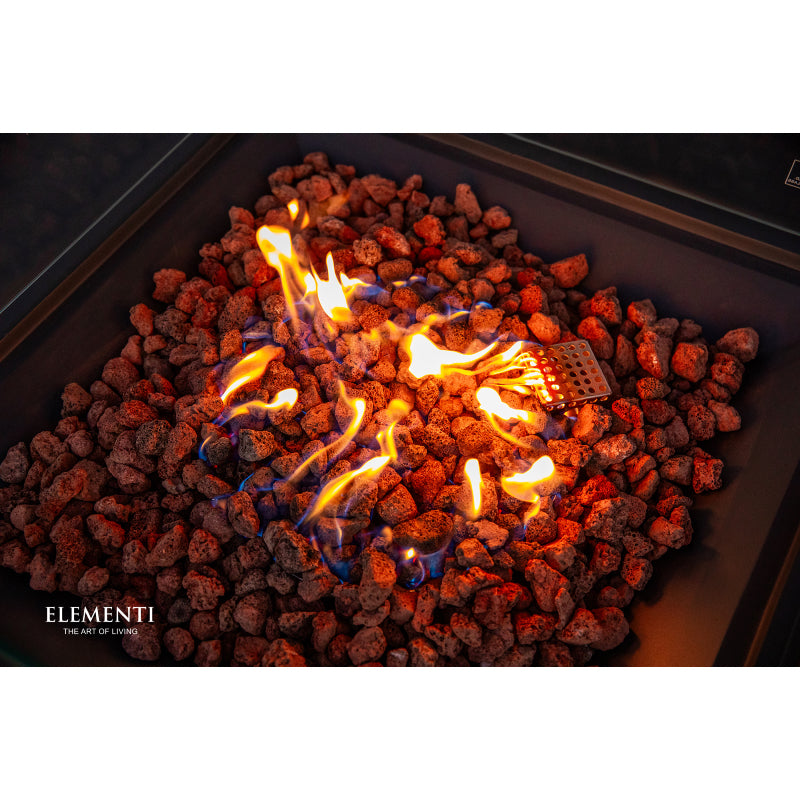 Rocky Fire Table with Hidden Propane Tank in Dark Gray