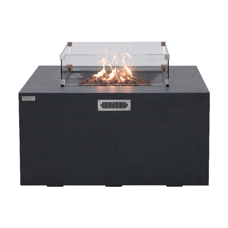 Rocky Fire Table with Hidden Propane Tank in Dark Gray