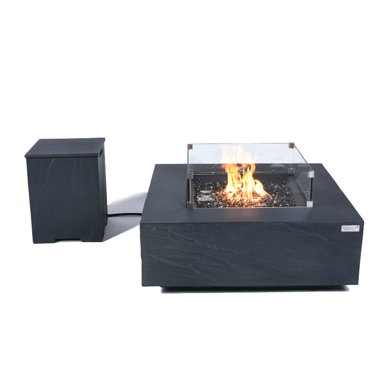 Roraima Propane Fire Table in Slate Black