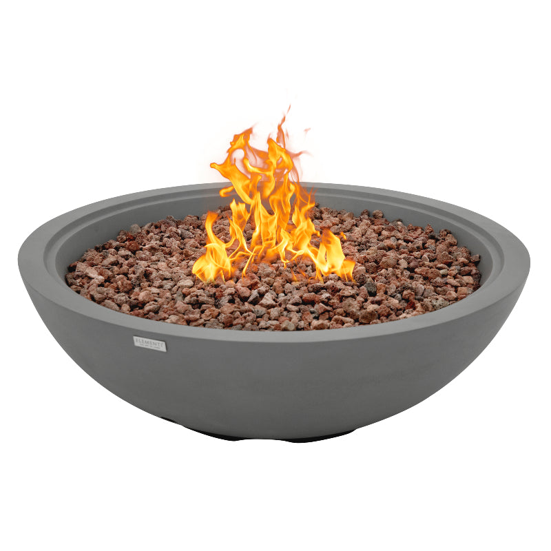 Rose Bowl Propane Fire Table in Light Gray
