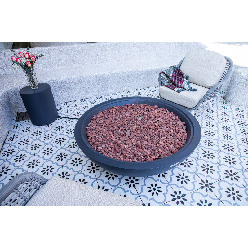 Rose Bowl Propane Fire Table in Dark Gray